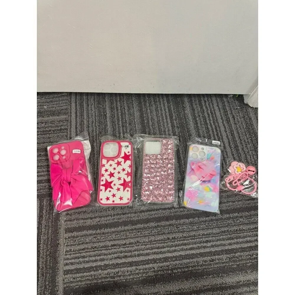 Echo Miss iPhone 14 Pro Max Case Bundle Lot of 4 Pink Girly Cases +Charm NIP